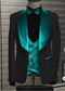 Mens Black Dinner. Jacket - Two Toned Color Blazer Black and Teal Blue Lapel Sport Coat