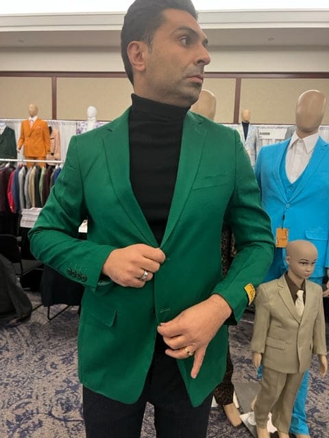 Mens Emerald Green Blazer - Green Sport Coat - Summer Jacket - Linen Blazer