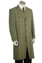 Mens Long Vested Fashion Zoot Suit in Olive Green Windowpane