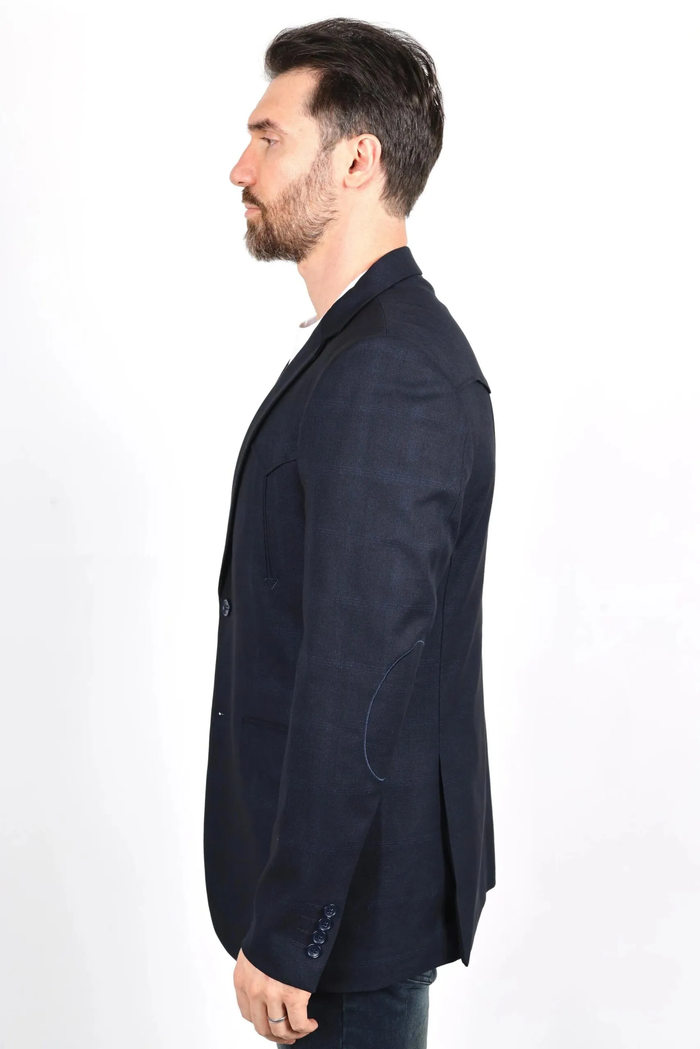 Mens Navy Platini Western Blazer – Stylish Frontier Sport Coat