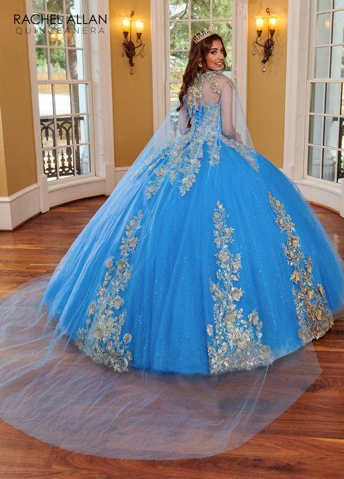 Strapless Sweetheart 3D Floral Lace Appliqué Glitter Tulle Ball Gown by Rachel Allan RQ1111