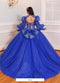 Quinceañera Ball Gown with Embroidery and Detachable Puff Sleeve by Rachel Allan RQ9001