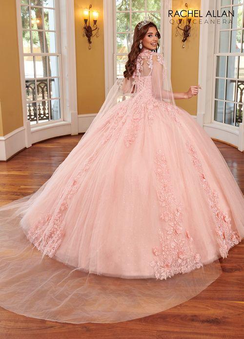 Strapless Sweetheart 3D Floral Lace Appliqué Glitter Tulle Ball Gown by Rachel Allan RQ1111