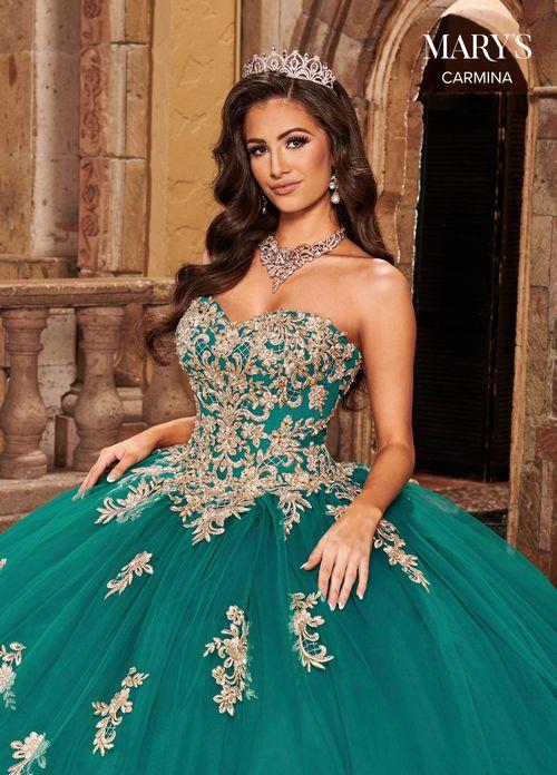 Off Shoulder Beaded Embroidery Appliqué Tulle Ball Gown with Bolero by Rachel Allan MQ1080