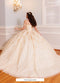 Off-Shoulder Corset Dress with 3D Floral Appliqués Quinceañera Ball Gown by Rachel Allan RQ9003