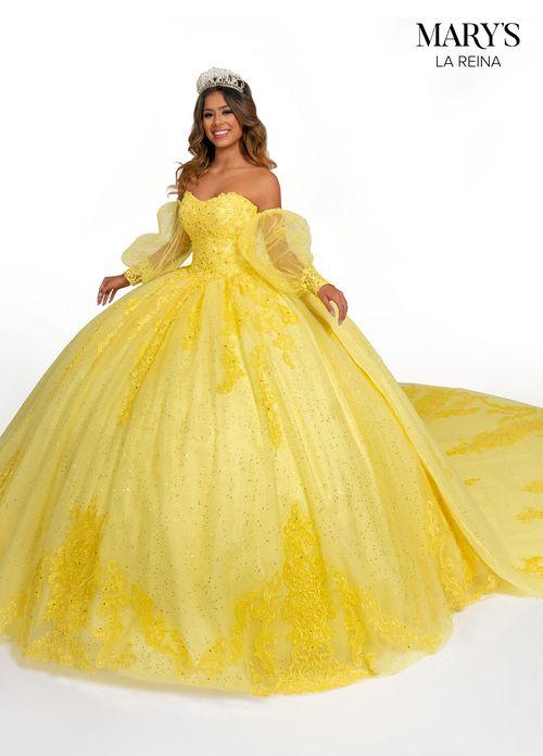 Strapless Sweetheart Beaded Appliqué Glitter Tulle Quinceañera Dress by Rachel Allan MQ2150