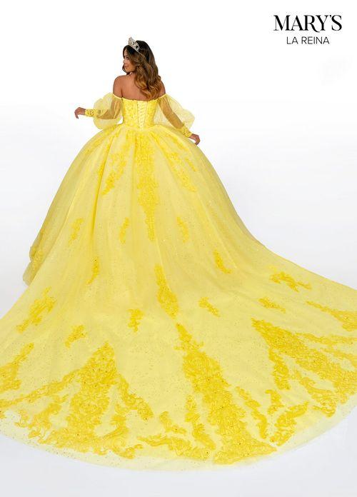 Strapless Sweetheart Beaded Appliqué Glitter Tulle Quinceañera Dress by Rachel Allan MQ2150