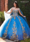 Strapless Sweetheart 3D Floral Lace Appliqué Glitter Tulle Ball Gown by Rachel Allan RQ1111