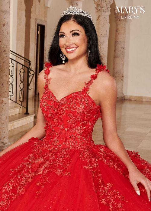 Sweetheart 3D Floral Strap Lace Appliqué Glitter Tulle Ball Gown by Rachel Allan MQ2148