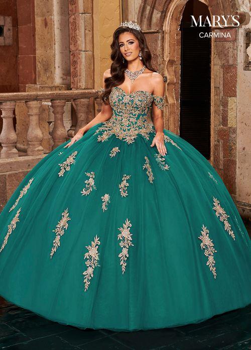 Off Shoulder Beaded Embroidery Appliqué Tulle Ball Gown with Bolero by Rachel Allan MQ1080