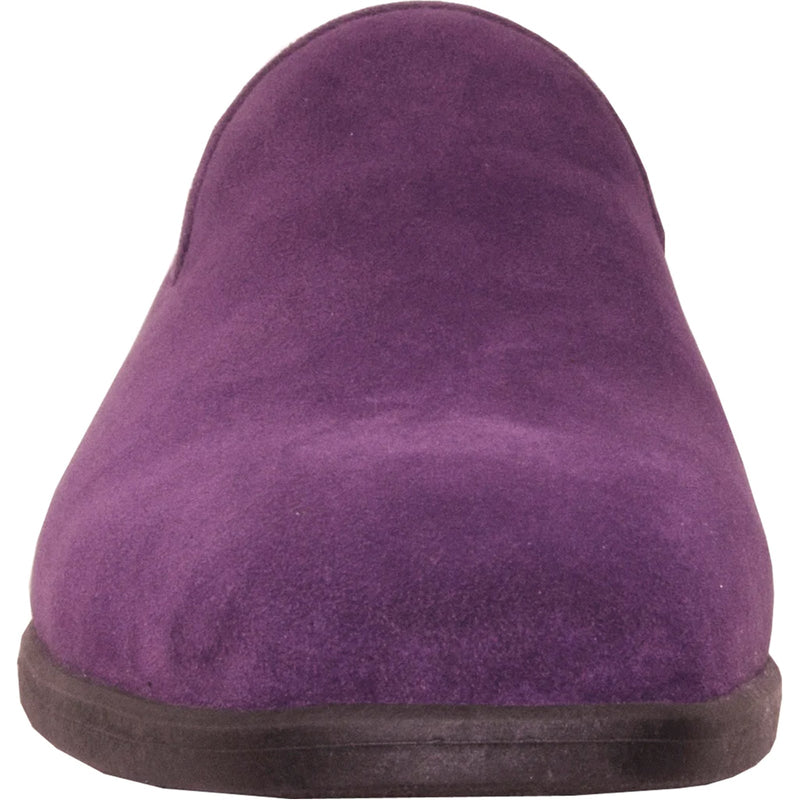 Bravo Mens Vegan Suede Wedding & Prom Slip On Loafer Dress Shoe in Purple