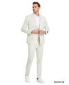 Ivory Double Breasted Linen Suit - Cream Color Summer Suit