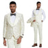 2024 Ivory Shiny Floral Mens 3pc Suit by Tazzio