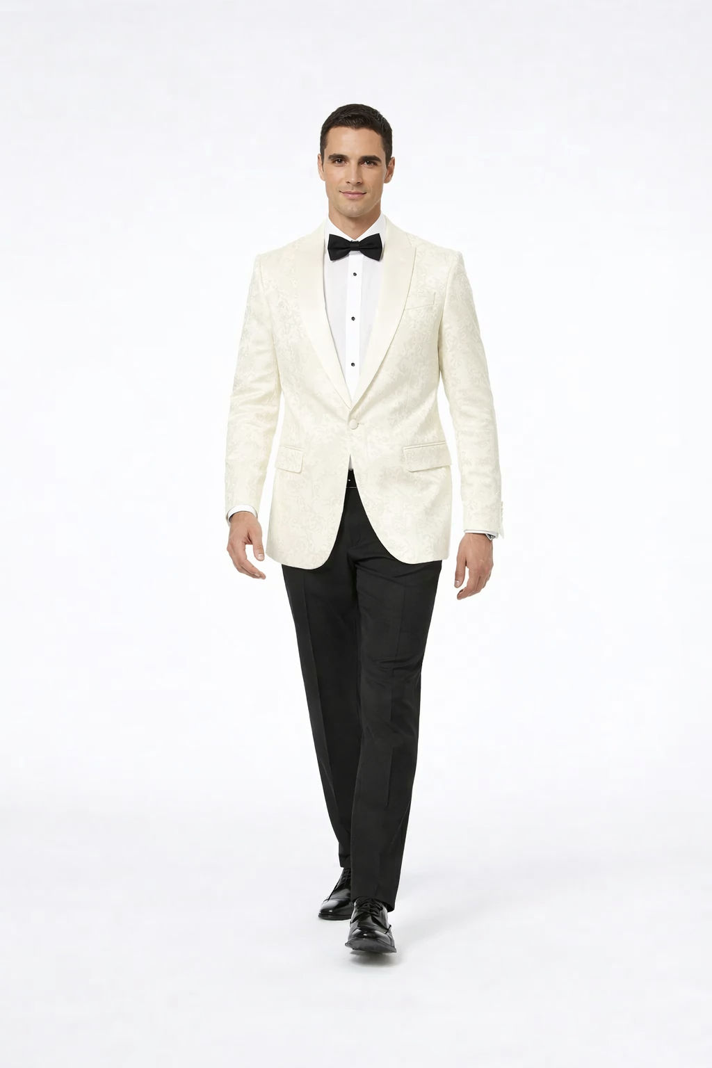 Men’s Ivory Paisley Tuxedo Jacket | Shawl Lapel Formal Blazer for Weddings & Prom