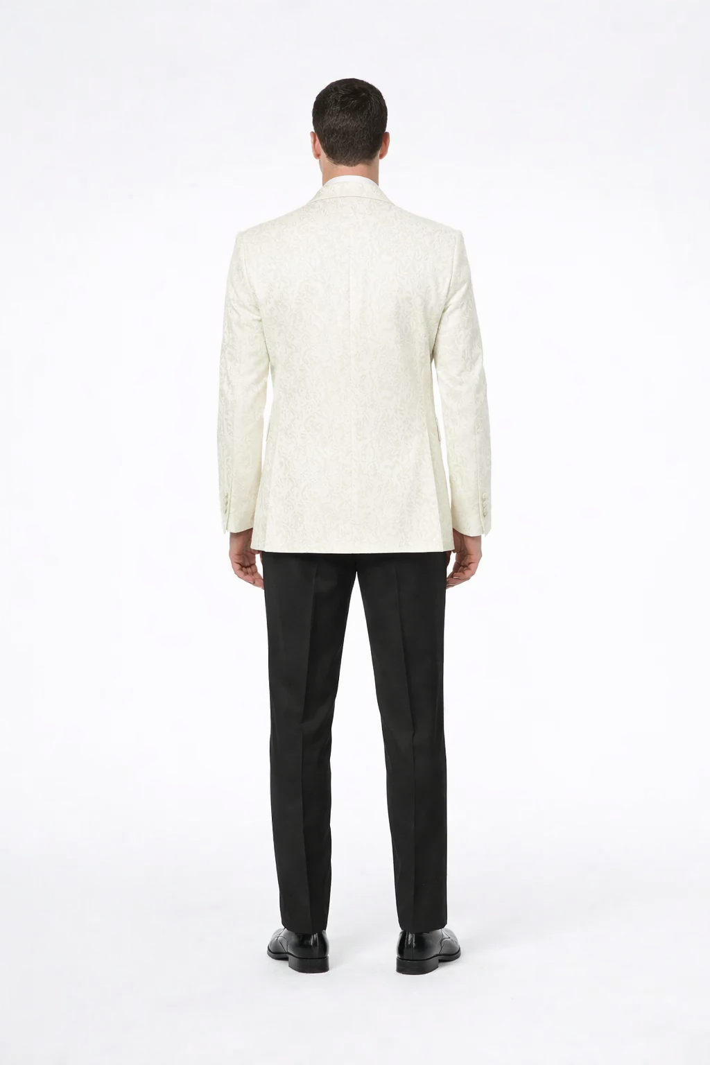 Men’s Ivory Paisley Tuxedo Jacket | Shawl Lapel Formal Blazer for Weddings & Prom