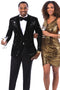 Men’s Black Velvet Snake Skin Pattern Tuxedo Jacket – Prom and Wedding Outfit