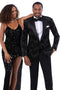 Men’s Black Studded Velvet Tuxedo Jacket – Prom and Wedding Wear