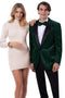 Hunter Green Studded Velvet Tuxedo Jacket for Men – Prom and Wedding