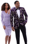 Men’s Purple Floral Embossed Velvet Tuxedo Jacket – Wedding and Prom Wear