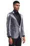"Slim Fit Men's Satin Tuxedo Jacket for Prom 2025 & Wedding - Charcoal Grey"