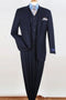 "Classic Fit Men's 2 Button Vested Suit with Single Pleated Pant - Navy Blue"