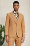 Mens Stacy Adams Suit - Stacy Adams Men's Windowpane Plaid Suit with Reversible Vest - Orange Rust