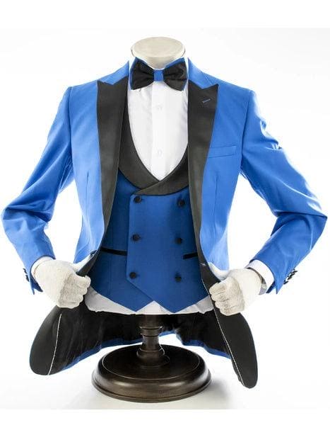 Blue suit black lapel Black and Blue Suit - AlbertoNardoniStore