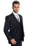 Navy Blue Men's Wedding & Business Suit - Vested Two Button Solid Color