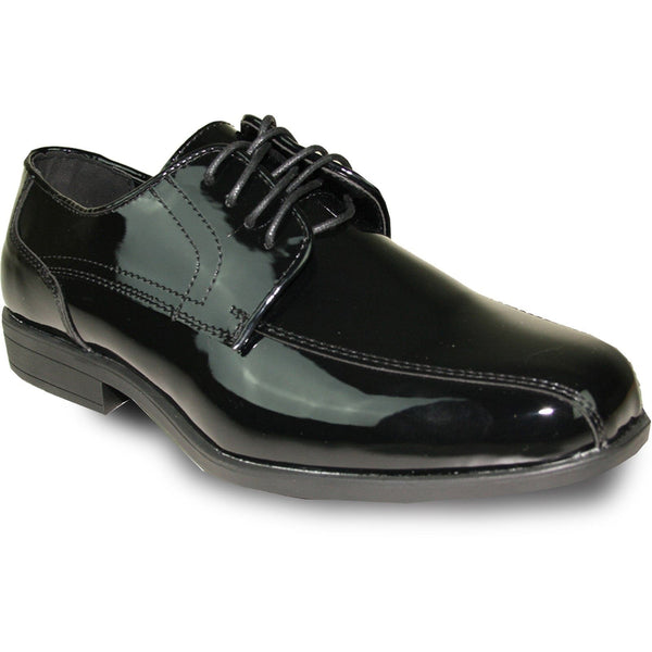 Durable Rubber Outsole - Mens Black Shiny Dress Shoe