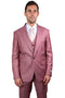 Mens Stacy Adams Suit -Stacy Adams Suit Men's Sharkskin Suit - One Button Peak Lapel Vested in Salmon Pink