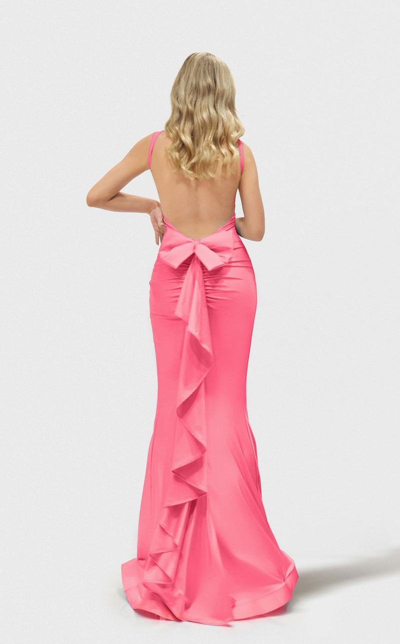 Jessica Angel JA2649 V-Neck Fitted Open Back Formal Floor-Length Unique Dress