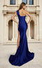 Jessica Angel JA2658 V-Neck Draped Slit Formal Floor-Length Evening Lace Dress