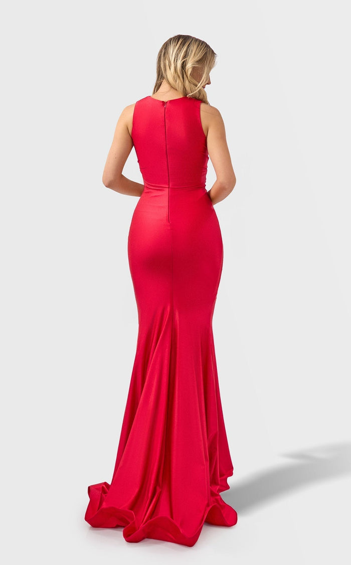 Jessica Angel JA2660 Deep V-Neck Fitted Slit Formal Floor-Length Dress