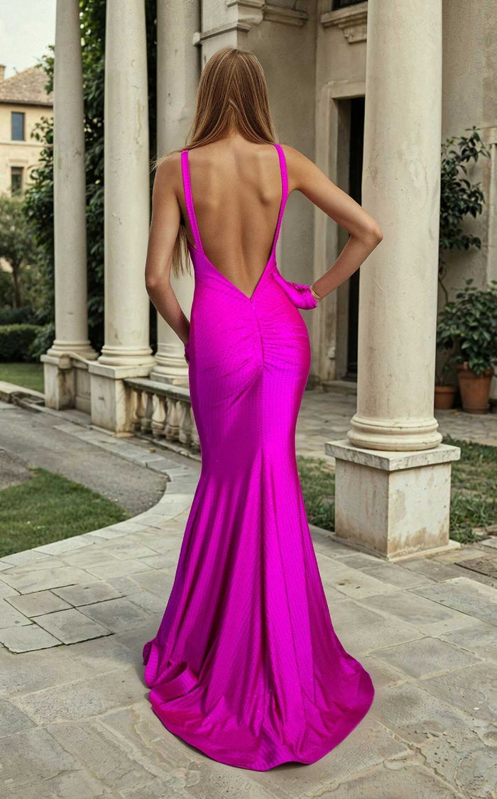 Jessica Angel JA2671 V-Neck Open Back Evening Formal Floor-Length Dress