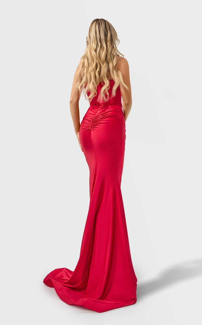 Jessica Angel JA2687 V-Neck Fitted Side Slit Cutout Prom Formal Dress