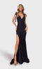 Jessica Angel JA2706 V-Neck Mermaid Side Slit Formal Floor-Length Dress