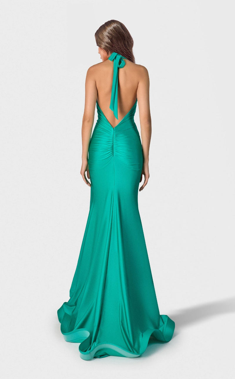 Jessica Angel JA2738 Halter Fitted Evening Formal Floor-Length Dress