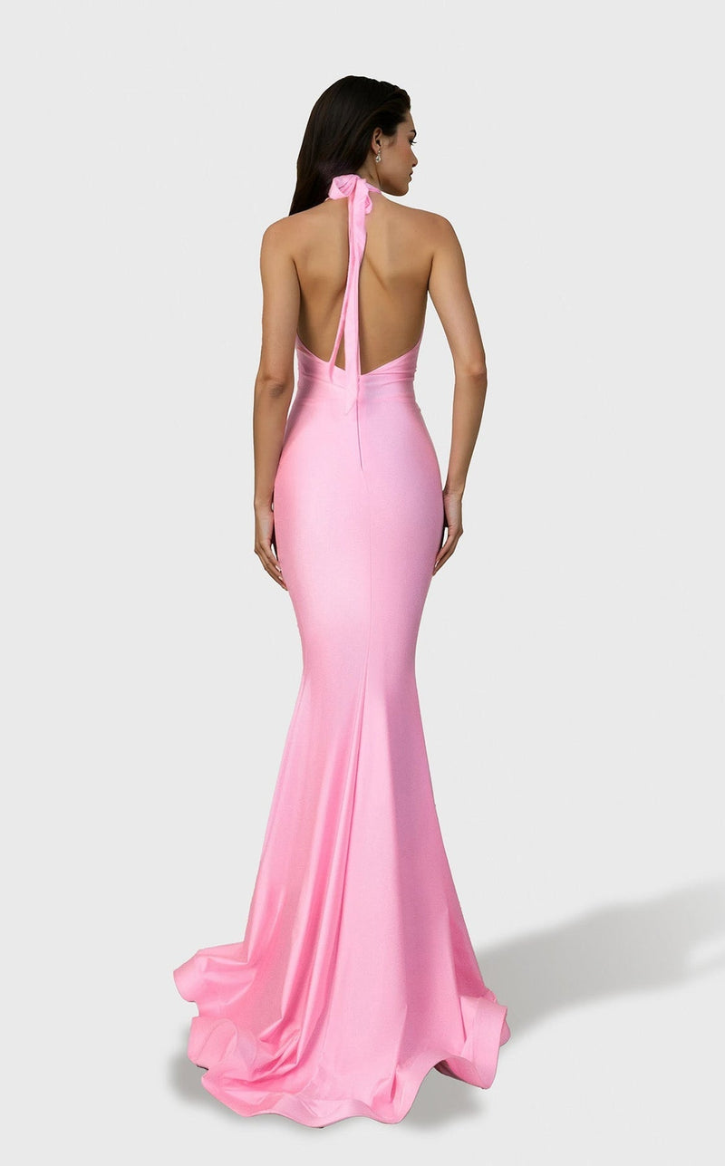 Jessica Angel JA2746 Halter Fitted Open Back Formal Floor-Length Dress