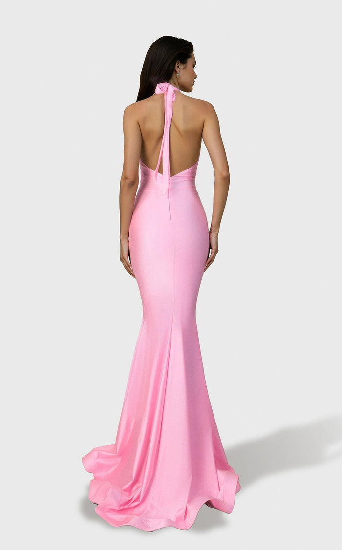 Jessica Angel JA2746 Halter Fitted Open Back Formal Floor-Length Dress