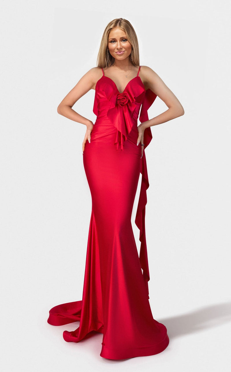 Jessica Angel JA2749 Fitted Open Back Draped Formal Floor-Length Dress