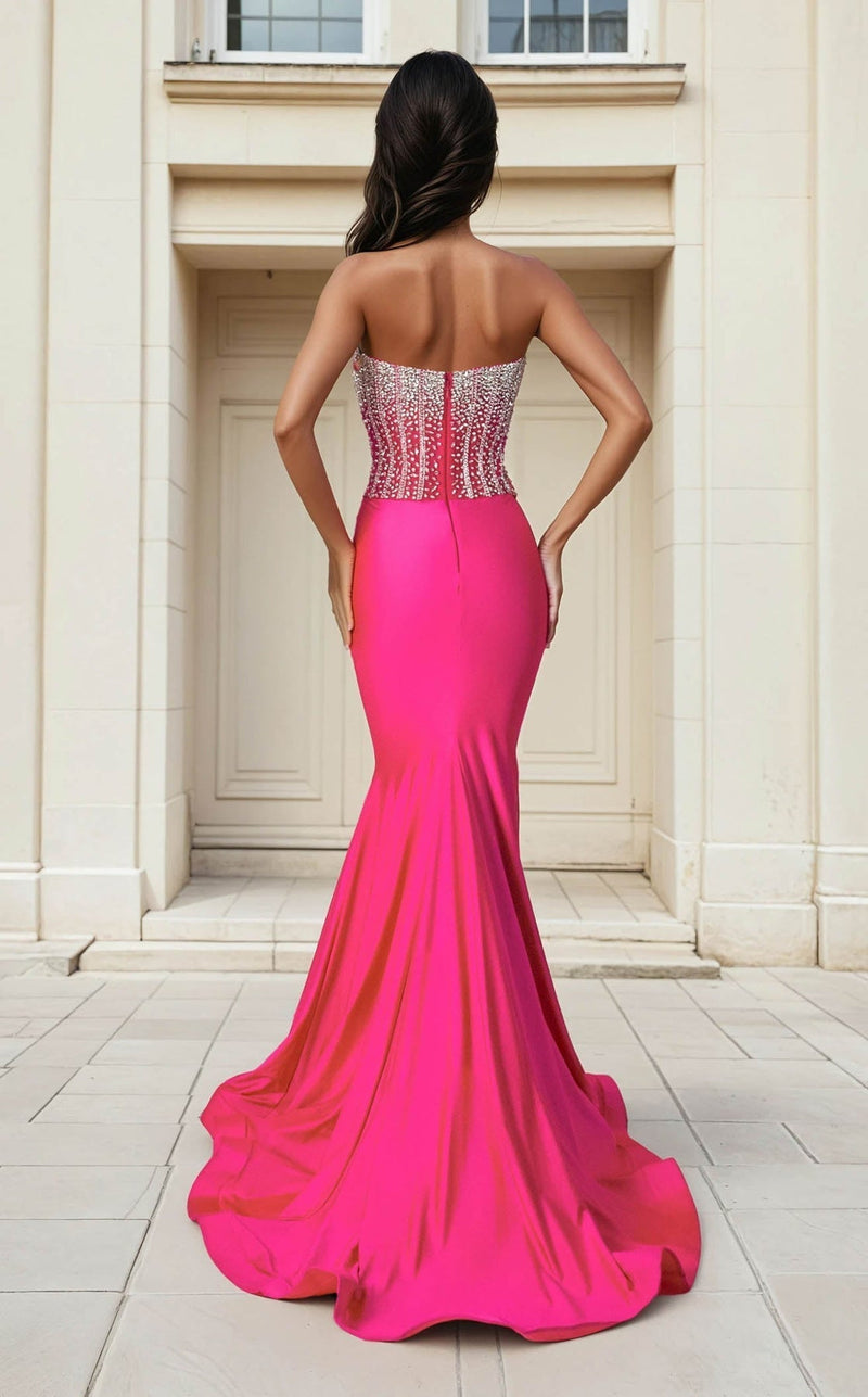 Jessica Angel JA2753 Strapless Fitted Crystal Formal Floor-Length Dress