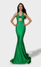 Jessica Angel JA2758 Halter Mermaid Cutout Train Formal Floor-Length Dress