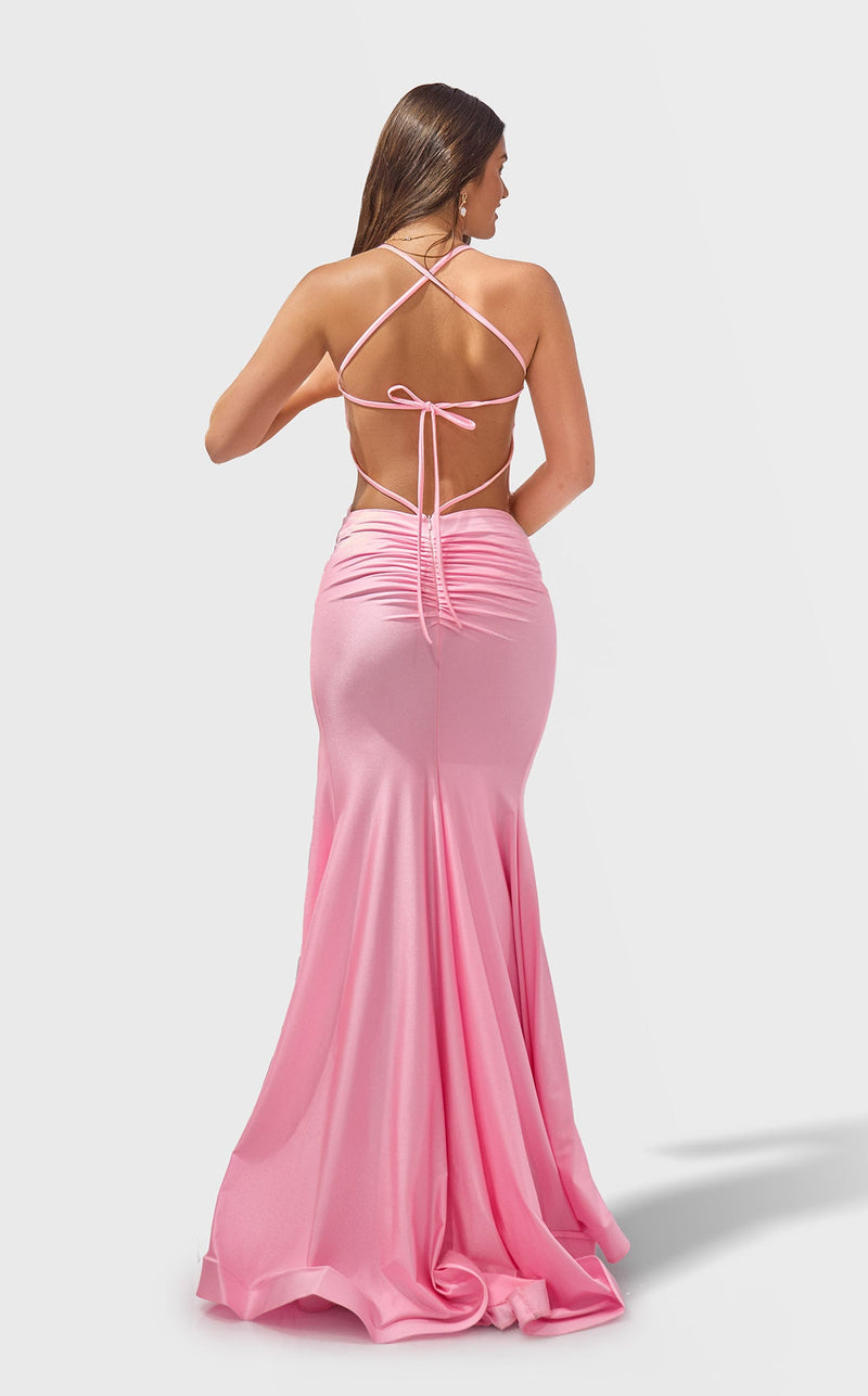 Jessica Angel JA2761 Square Neck Mermaid Open Back Slit Formal Dress