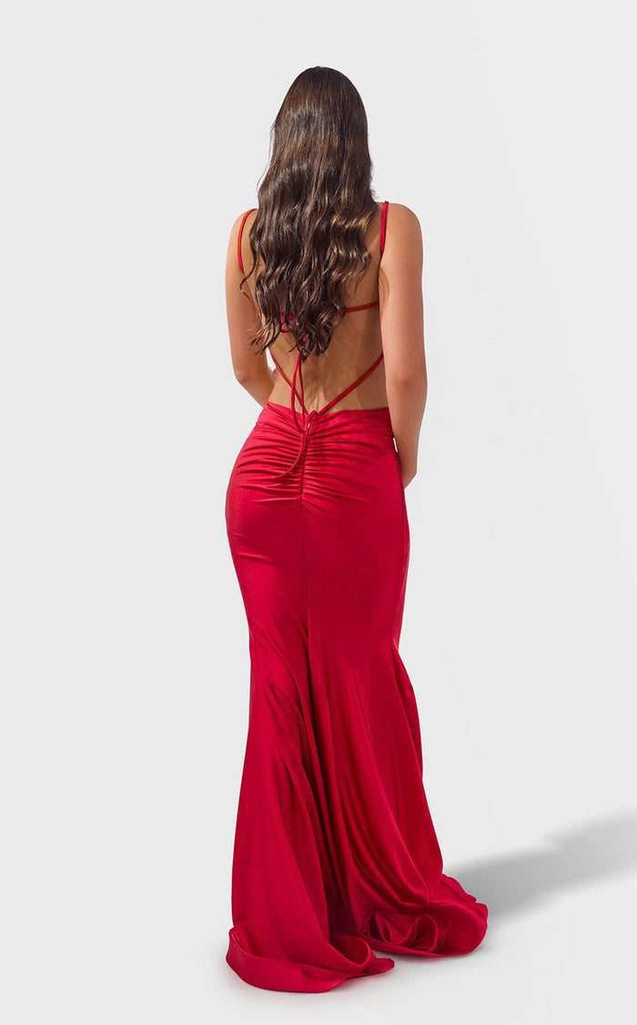 Jessica Angel JA2762 Deep V-Neck Fitted Slit Prom Dress
