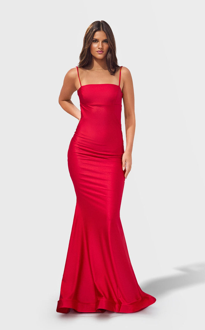 Jessica Angel JA2762 Deep V-Neck Fitted Slit Prom Dress