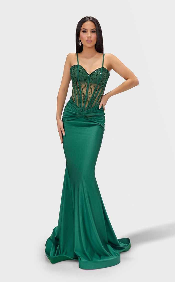 Jessica Angel JA2778 Sweetheart Fitted Lace-Up Back Beaded Evening Dress