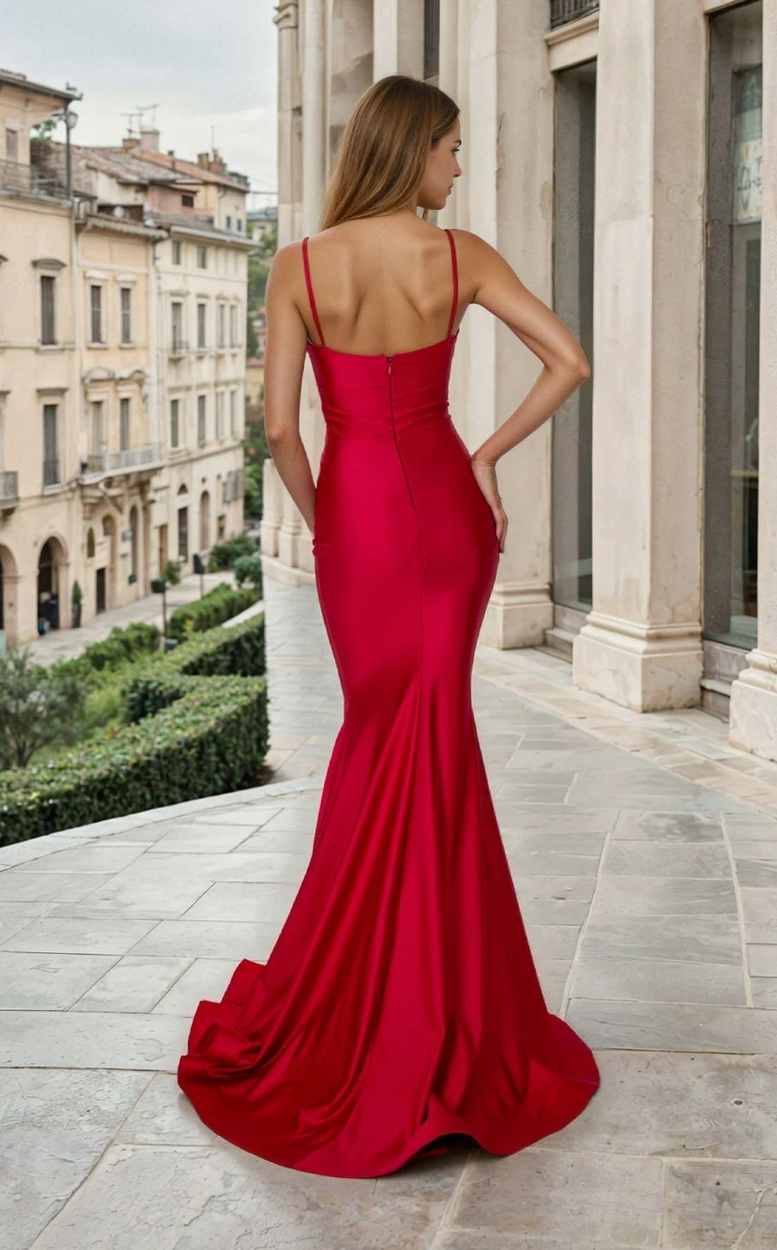 Jessica Angel JA2780 V-Neck Fit-and-Flare Evening Formal Floor-Length Dress
