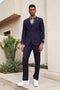 "Stacy Adams Men's Modern Vested Suit - One Button, Midnight Purple Pinstripe"