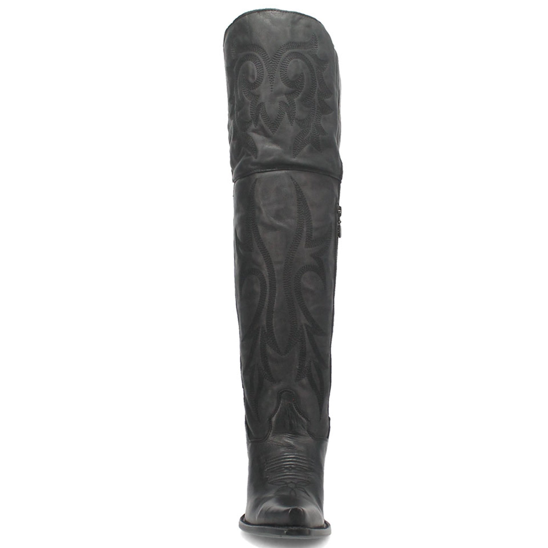 Dan Post Womens Jilted Black 20 Snip Toe Over-the-Knee Zipper Boot