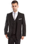 "Black Slim Fit Men's Wedding Suit - Two Button Basic Vested"